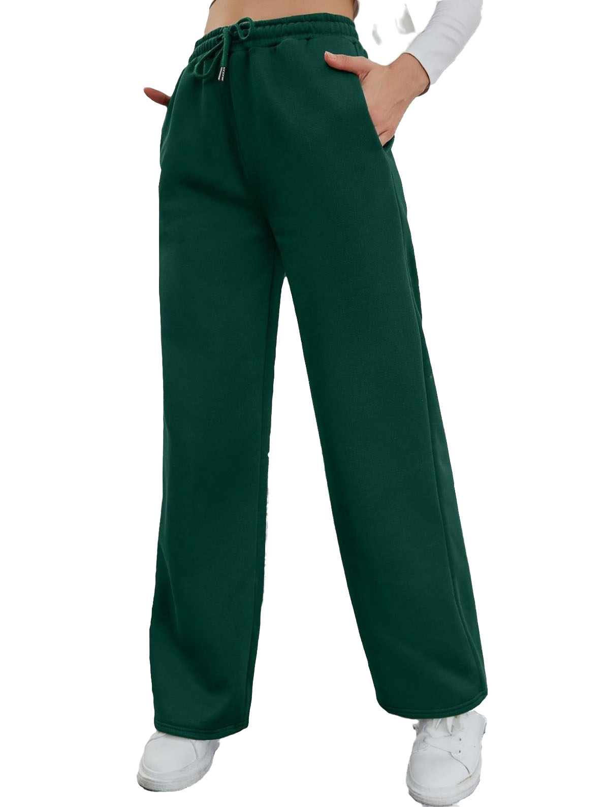Women's Drawstring Sweatpants Wide Leg Workout Pants L