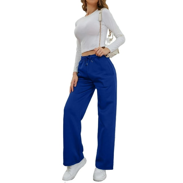 Women's Drawstring Sweatpants Wide Leg Workout Pants S - Walmart.com