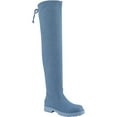 thumbnail image 1 of Women's Drawstring Tie Over The Knee Boots Size Zipper Low Heel Knee High Boot, 1 of 6