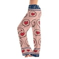 thumbnail image 1 of Women's Drawstring Valentine's Day Printed Casual Pants, Elastic Waist Lounge Pants for Women, Holiday Themed Sleepwear Pajama Pants, Comfortable Fit,Multicolor,S, 1 of 7