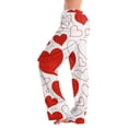 thumbnail image 1 of Women's Drawstring Valentine's Day Printed Casual Pants, Elastic Waist Lounge Pants for Women, Holiday Themed Sleepwear Pajama Pants, Comfortable Fit,Vermilion,2XL, 1 of 7