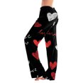 thumbnail image 1 of Women's Drawstring Valentine's Day Printed Casual Pants, Elastic Waist Lounge Pants for Women, Holiday Themed Sleepwear Pajama Pants, Comfortable Fit,Wine,2XL, 1 of 7