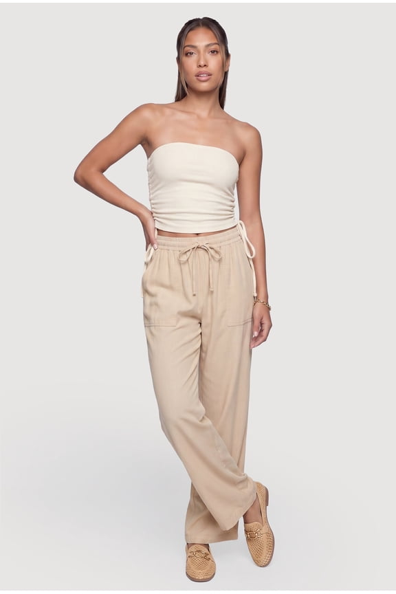 Women's Drawstring Waist Carpenter Dress Pants