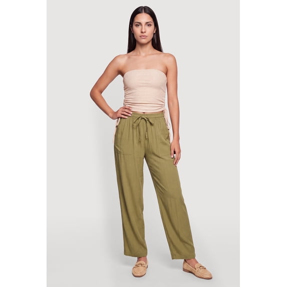 Women's Drawstring Waist Carpenter Dress Pants