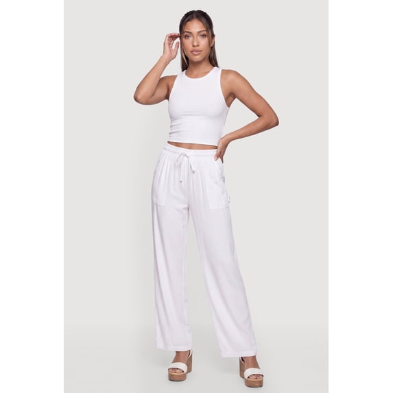 Women's Drawstring Waist Carpenter Dress Pants