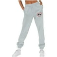 thumbnail image 1 of Women's Drawstring Waist Dog Paw Heart Print Sweatpants Fleece Jogger Baggy Lounge Pants with Pockets, 1 of 4