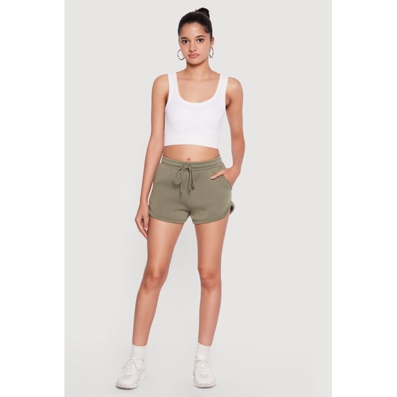 Women's Drawstring Waist Dolphin Sweatshorts