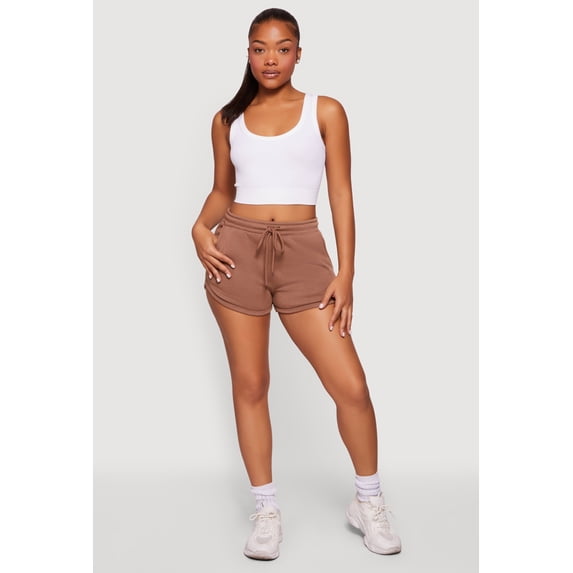 Women's Drawstring Waist Dolphin Sweatshorts