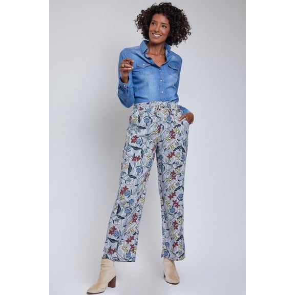 Women's Drawstring Wide Straight Pant with Tie