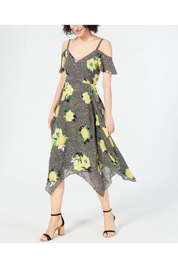 Women's Dress A-Line Ruffle Front Pleat Hem Surplice 18