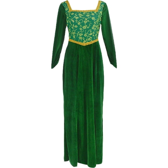 Women's Dress Adult Princess Green Velvet Gown Dress
