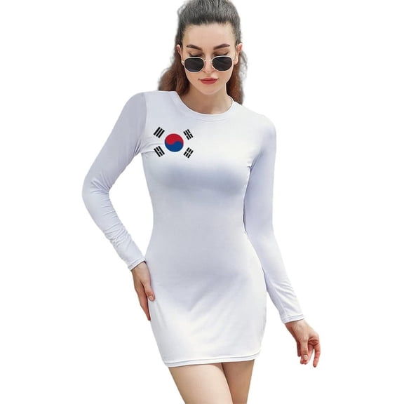Women's Dress British Flag Casual Dresses Holiday Dress Sun Dress Long Sleeve Autumn Stretch