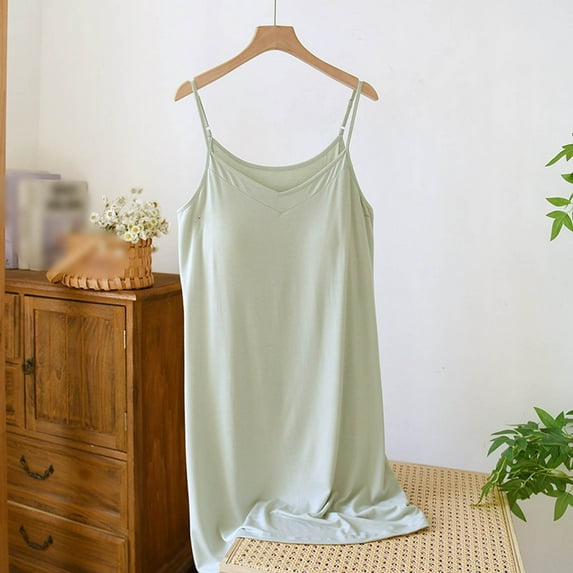 Women's Dress Chest Padded Nightgown Summer Thin V Neck Nightgown Night Gowns Women Ladies Night Shirts Comfy Night Shirts Women Comfy Nightgown Women Sleepwear Shirt Nightgown for Woman Summer