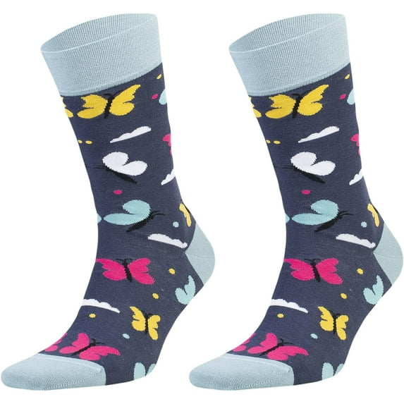 Women's Dress Colorful Combed Cotton Crew Socks Shoe Size 8 to 12