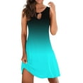 thumbnail image 1 of Women's Dress Fashion Casual Dresses Daily Wear Loose Sleeveless Floral V Neck Hollow Out Female Sundress Lady Beach Elegant Women Clothes Stylish, 1 of 6