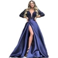 thumbnail image 1 of Women's Dress Lace Sequins Full Swing Sexy Long Skirt Tail Banquet Evening Dress, 1 of 2