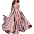 thumbnail image 1 of Women's Dress Lace Sequins Full Swing Sexy Long Skirt Tail Banquet Evening Dress, 1 of 4