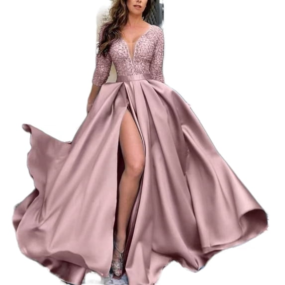 Women's Dress Lace Sequins Full Swing Sexy Long Skirt Tail Banquet Evening Dress