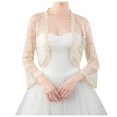 thumbnail image 1 of Women's Dress Lace Shoulder Yarn With Trumpet Sleeves Multicolor Everyday Cardigan, 1 of 6