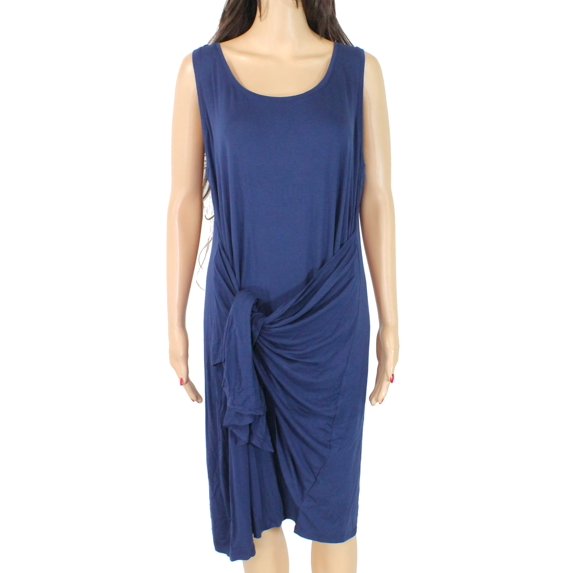 Women's Dress Navy Plus Sheath Tie Front 2X