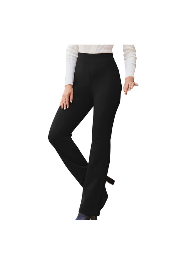 Women's Dress Pants Flare Solid Suit Pants Leisure Trousers-Bottoms Solid Color Pants Black