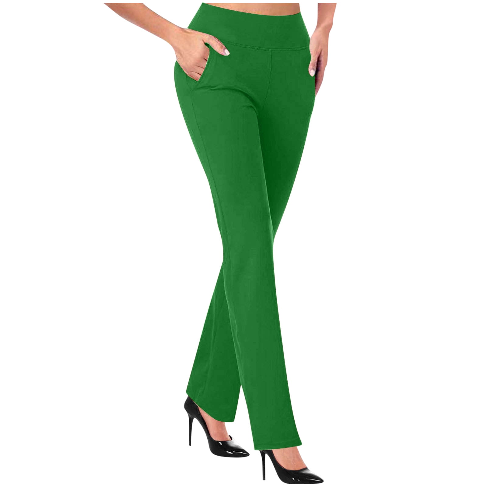 Women's Dress Pants High Rise Flare Pants Pull On Stretchy Work Pants  Business Office Casual Slacks with Pockets - Walmart Business Supplies