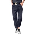 thumbnail image 1 of Women's Dress Pants Straight Leg High Waisted Dressy Casual Loose Work Trousers Business Pants with Pockets (3XL, Black), 1 of 7
