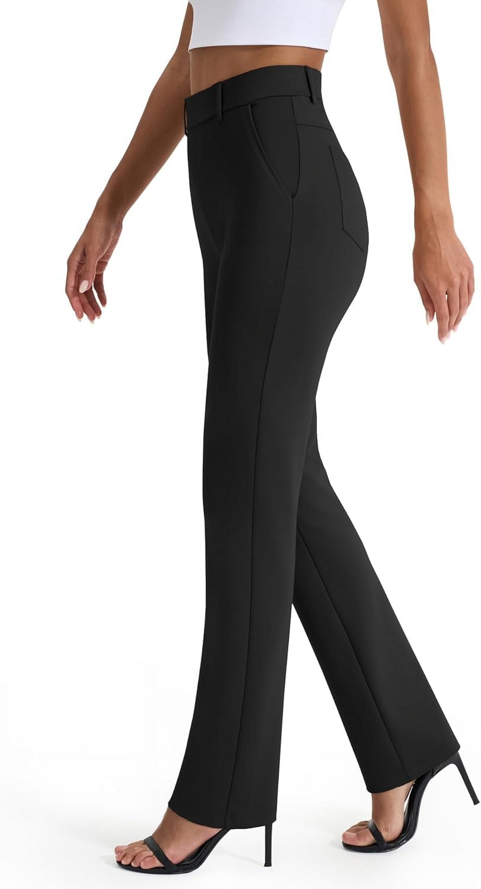 dress slacks for tall women Alloy Apparel High Waist Flare Pants in White Size Large Polished linen pants tailored for tall women.Designed for height without compromise Women's Dress Pants Stretchy Straight