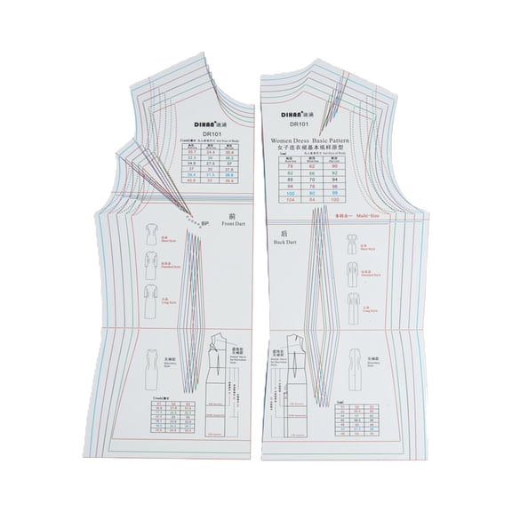Women's Dress Ruler Easy to Use Dressmaking Ruler for Creating Basic Dress Pattern Templates