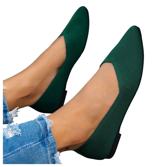 Women's Dress Shoes Spring Autumn Mesh Pointed Toe Slip on Low Heels Ballet Flats Walking Work Loafers