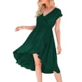 thumbnail image 1 of Askfv V Neck Short Sleeve Ruffle Maxi Wrap, Dress (Women's), 1 of 4