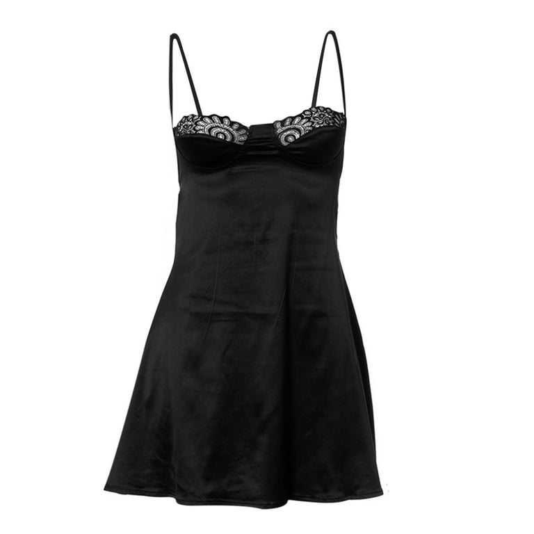 Elegant Hollow Out Patchwork Backless Spaghetti Strap Sling Dresses Elegant Hollow Out Patchwork Backless Spaghetti Strap Sling Dresses