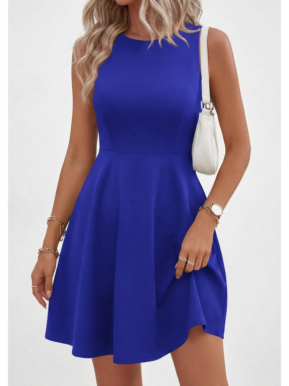 Women's Dress Spring/Summer New European and American Style Sleeveless Round Neck