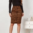 thumbnail image 1 of Women's Dress Suede Bag Sexy Leopard Print High Waist Zipper Autumn Winter Skirt Plaid Pleated Skirt plus Size Skirts for Women 2x Rainbow Skirt for Women Poodle Skirts for Women 50s Wrap Skirts for, 1 of 8