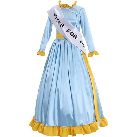 Women's Dress for Mrs Banks Winifred Suffragette Blue Elegant Maxi Dress