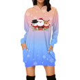 Women's Dresses Christmas Printed Long Sleeved Hoodie Long Style Hoodie
