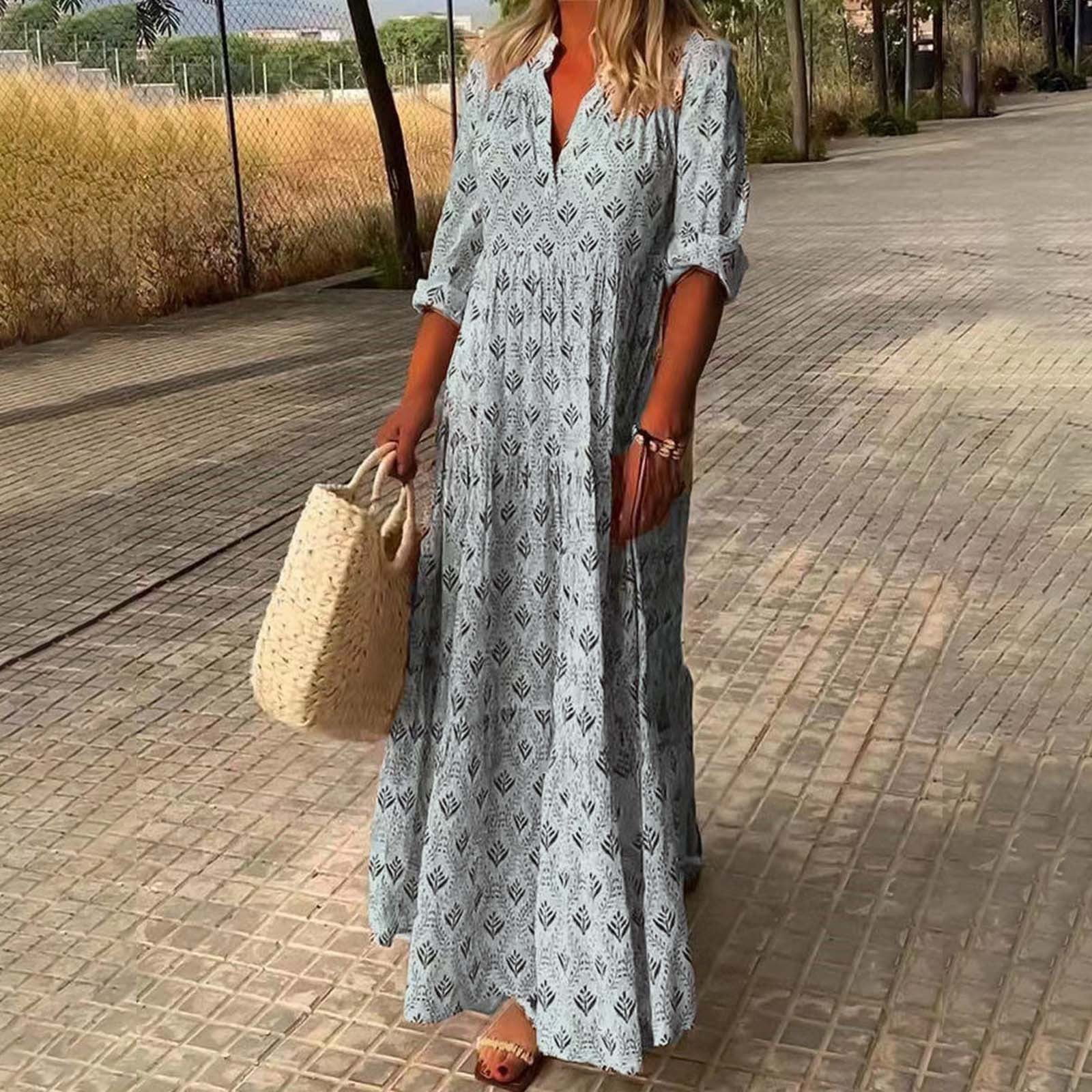 Maxi Dress Casual Boho Floral ...