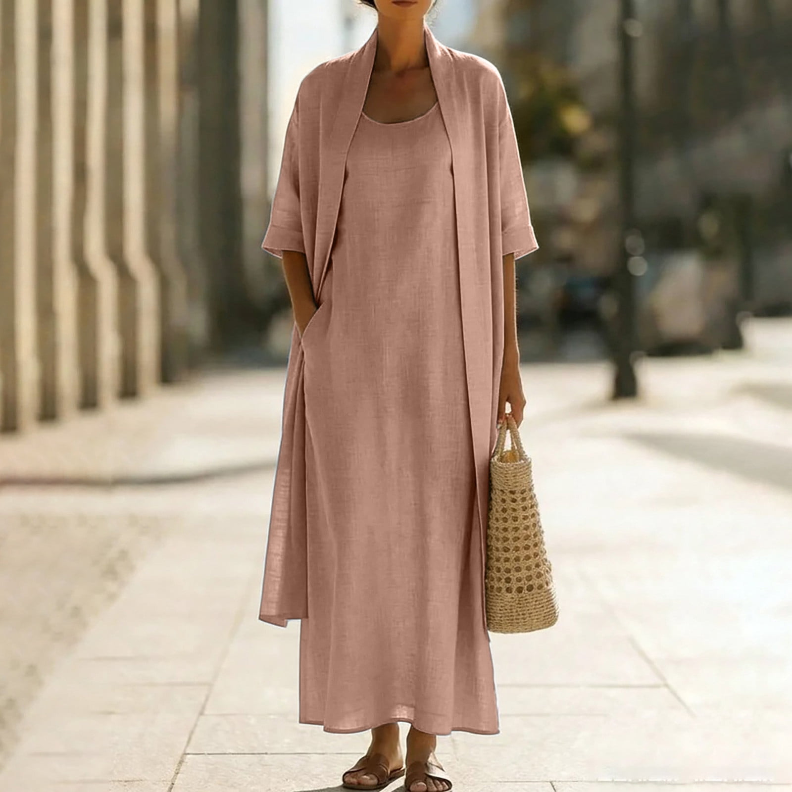 pocket dresses for women Swing Dress, Lemonade / XL 36 length NSLGXD Womens Denim Dresses Fashion