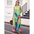 thumbnail image 1 of OYYN Women's A-Line Sleeveless V-Neck Relaxed Fit Maxi Casual Dress, 1 of 5