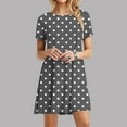thumbnail image 1 of Women's Casual Summer Dresses Under $10 Printed Short Sleeve Round Neck Dress for Everyday Wear, 1 of 6