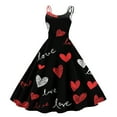 thumbnail image 1 of Women's Dresses Valentine's Day Floral Print Off-Shoulder Punk Retro Dress Black L, 1 of 4