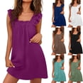 thumbnail image 1 of Women's Dresses for Spring 2026 Casual Comfortable Sleeveless Pleated Solid-Color Dress Comfortable For Weekend Daily Wear, 1 of 7