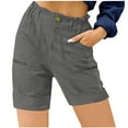 thumbnail image 1 of Women's Dressy Bermuda Shorts - High Waist Knee-Length Cargo Style with Pockets, Trendy Casual Vacation Shorts for Summer, 1 of 5