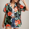 thumbnail image 1 of Women's Dressy Business Shirts Short Sleeve Collared Floral Print Casual Fashion Spring Tops Work Button Down Blouses, 1 of 6