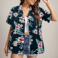 thumbnail image 1 of Women's Dressy Business Shirts Short Sleeve Collared Floral Print Casual Fashion Spring Tops Work Button Down Blouses, 1 of 6