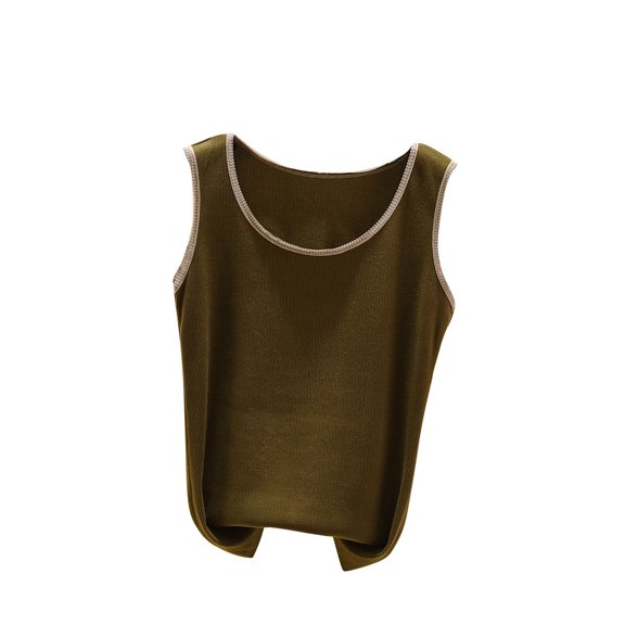 Women's Dressy Casual Tops Vintage Scoop Neck Sleeveless Patchwork Lace Loose Fit Flowy Tunic Tops Elegant Going out Blouse Summer Clothes Fashion Solid Color Tank Tops Coffee T Shirts XL