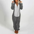 thumbnail image 1 of Women's Dressy Jumpsuits Women Long Sleeve Hooded Jumpsuit Pajamas Casual Winter Warm Rompe Sleepwear Jumpsuit Womens Pants Casual Dress Pants Women, 1 of 4