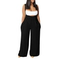 thumbnail image 1 of Women's Dressy Wide Leg Jumpsuit Sexy Romper Summer Linen Formal Outfit Stylish Comfortable, 1 of 2