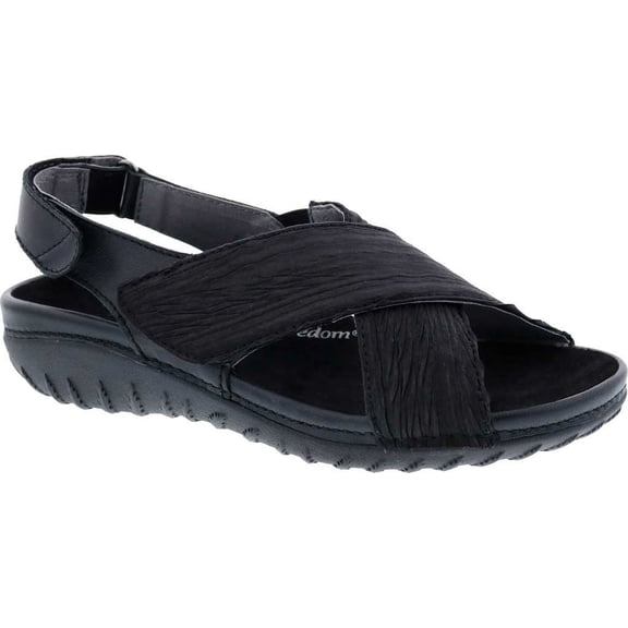 Women's Drew Bon Voyage Slingback Sandal Black Fabric 9 M