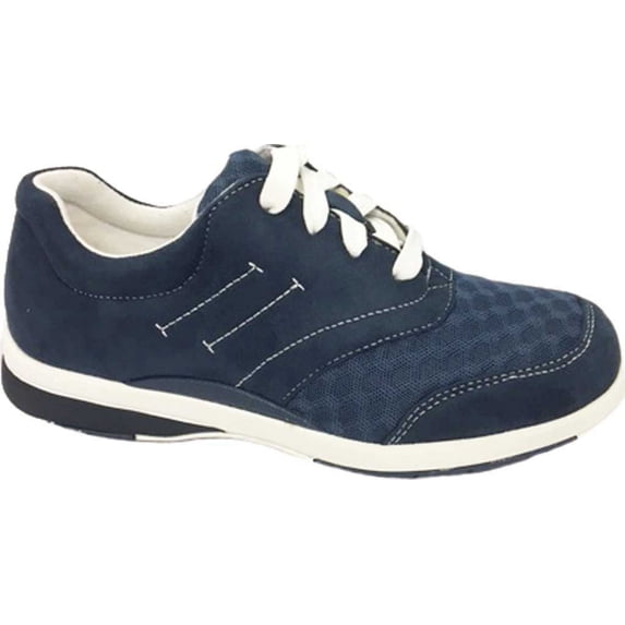 Women's Drew Enterprise Comfort Sneaker Blue Microsuede/Mesh 5 WW